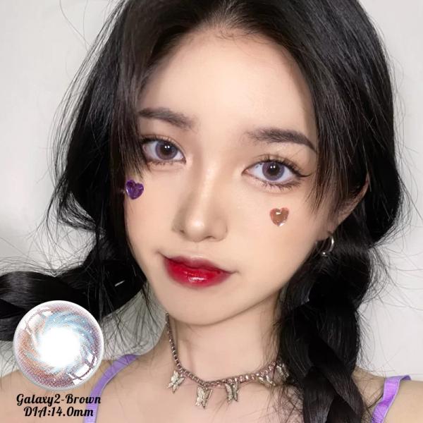 Custom Amethyst Colored Contacts Cosmetic Eye Lenses On Brown Eyes