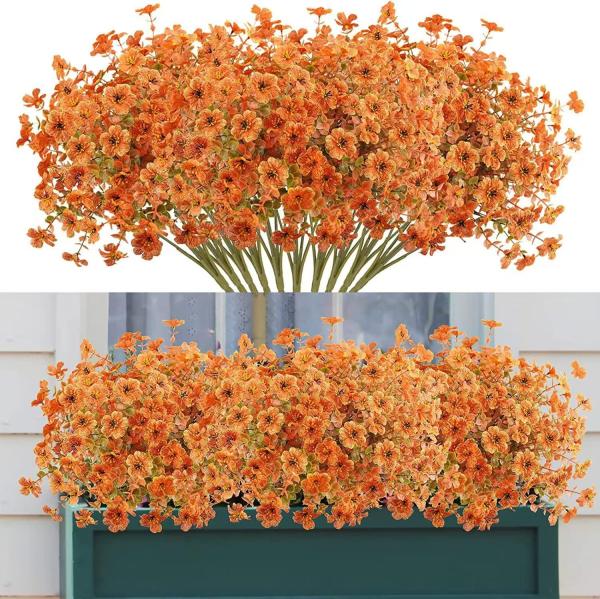 Outdoor festival decorations, autumn plants, artificial eucalyptus leaves, eucalyptus violets, daisies, decorate the courtyard