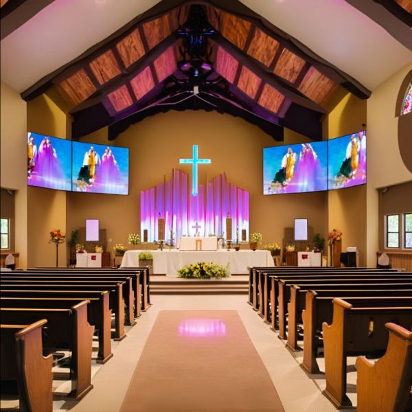 High Resolution Church Stage Backdrop LED Screen Video Wall Panel for Church
