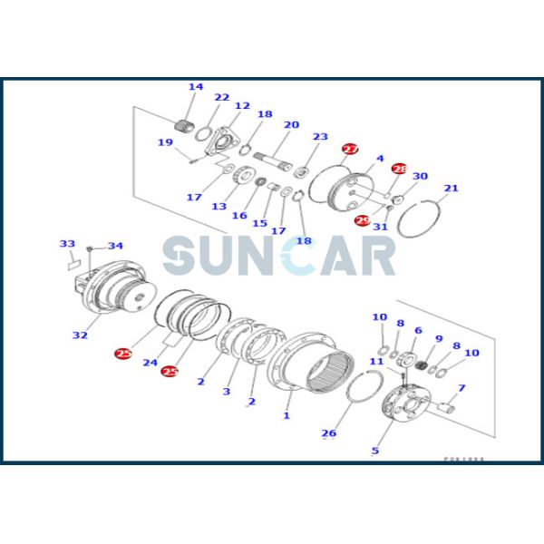 20T-60-87120 20T6087120 Hydraulic Travel Motor Seal Kit Fits Komatsu