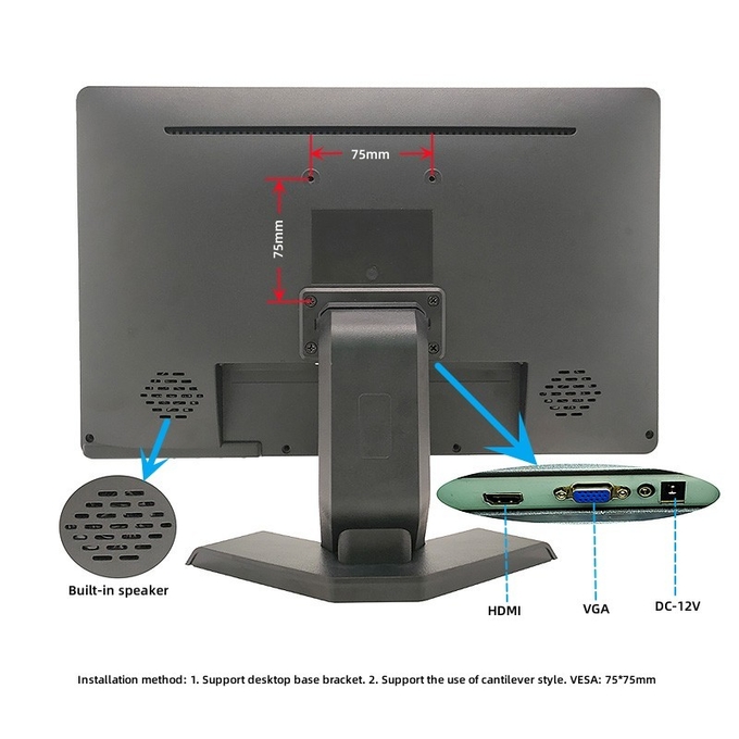 Широкоэкранный 15,6 дюйма 16:9 светодиодный компьютерный монитор с IPS TFT панелью