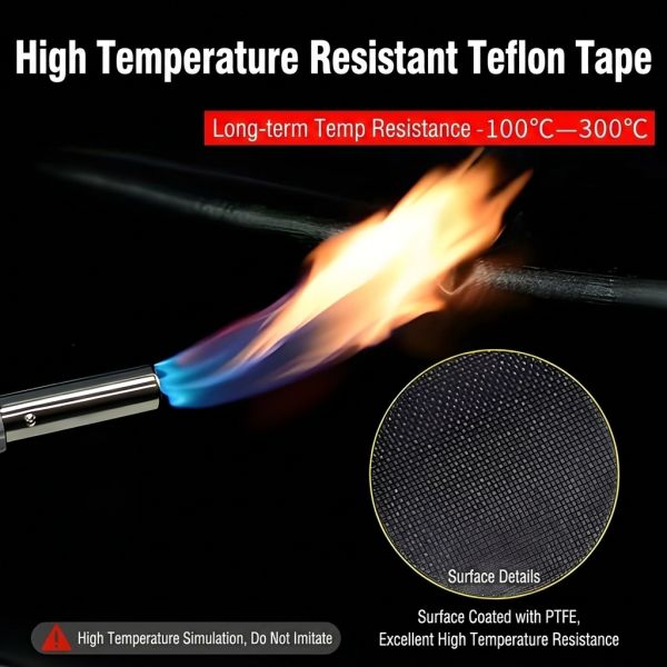 Black Anti-static PTFE Film Tape Self Adhesive 260℃ High Temperature Teflon Tape for Electronic Workshop
