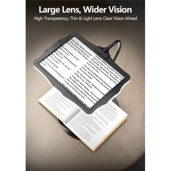 Desktop Movable Height Adjustable Floor Screen LED Magnifier Acrylic Detachable Switchable Lenses 48 Bright Eye-Care Reading