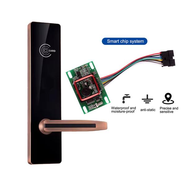 Smart Hotel Door Lock In Black Or Grey RFID Card Access Zinc Alloy Body