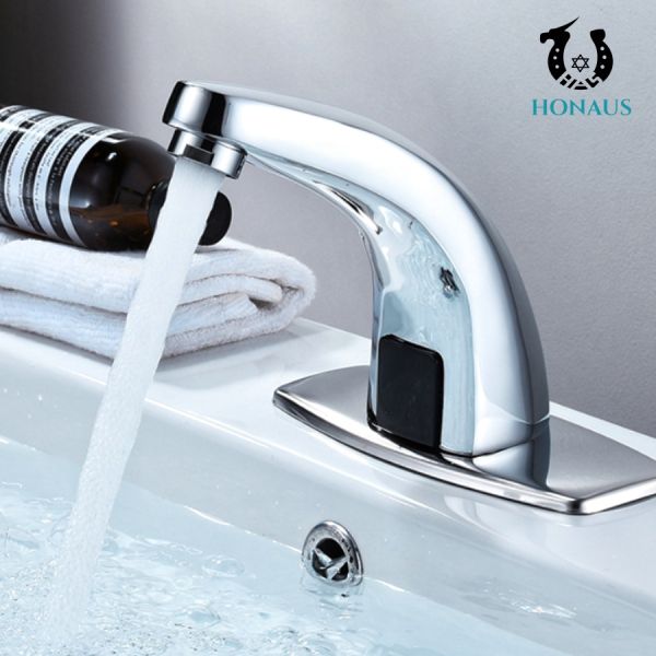 Gravity Casting Automatic Infrared Sensor Faucet Smart Bathroom Faucet Brushed