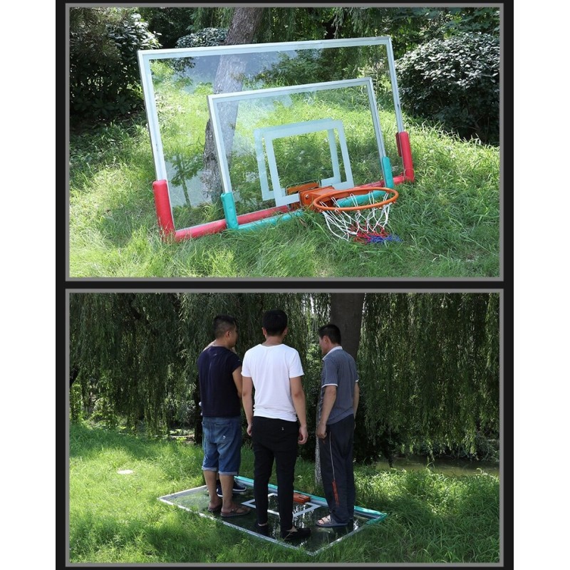 International Standard Tempered Glass Basketball Backboard with Aluminum Alloy Frame and Thickened Explosion-proof Design