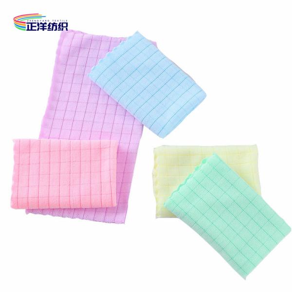 500gsm Car Cleaning Rags Plaid Style 40x40cm All Season Microfiber Weft Cloth Car Wiping Towels