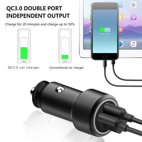 FQC18-1 Dual QC3.0 USB CAR CHARGER  Universal Compatible USB CAR CHARGER for all electronics cheap price