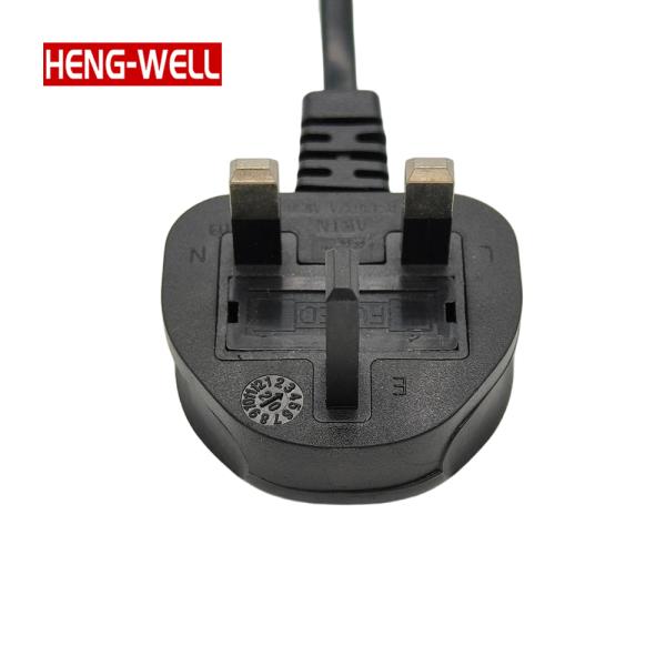 イギリス 電源コード 電源供給コード カスタマイズされた2ピン電源コード 3Aプラグケーブル 250V 銅 IEC C7プラグ 家庭用 ホテル レストラン用