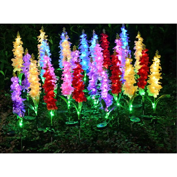Solar Artifical Violet Lights Outdoor Lawn Park Decoration Lamp LED Silk Violet Lamp