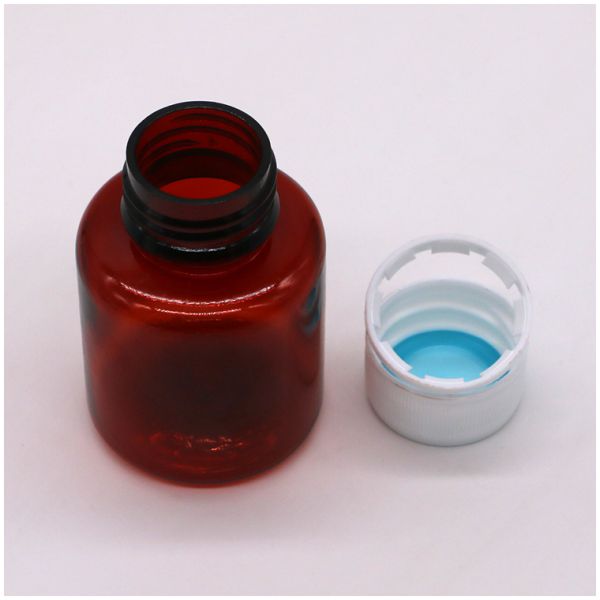 70 мл ПЭТ янтарный кленовый сироп от кашля бутылка с пероральной жидкостью с предохранительной крышкой и тепловой печатью