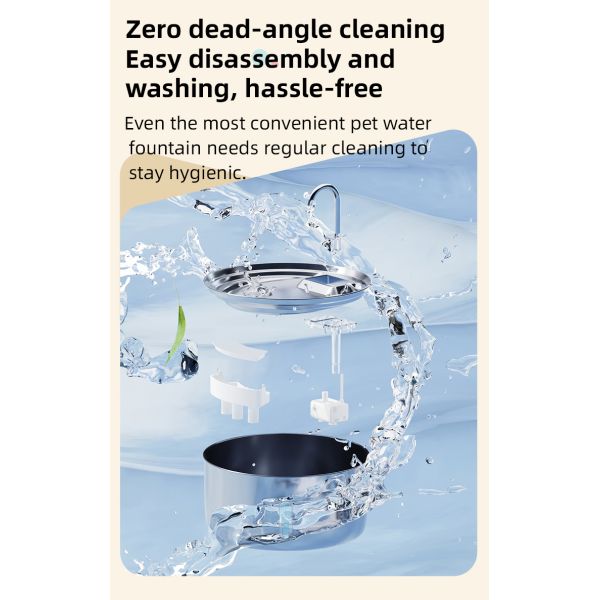 7L Large Capacity Automatic Pet Water Dispenser Intelligent Circulation Stainless Steel Chargeable Travel Bowls for Dogs Cats