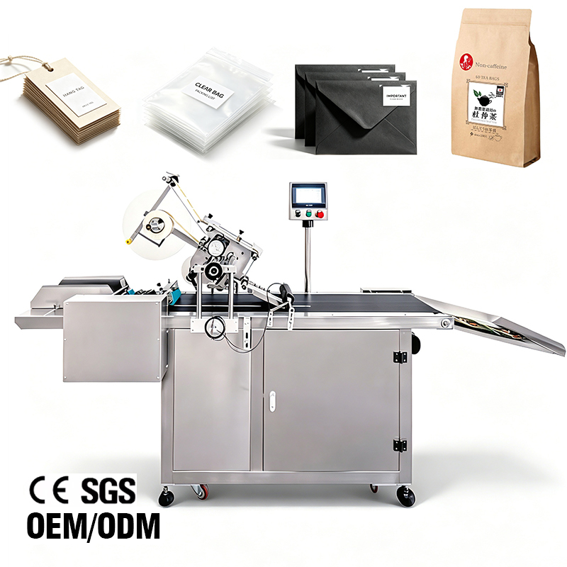 High Accuracy Full Automatic Box Labeling Machine Tea Bags and Paper Boxes Flat Label Applicator Machine with Multifunction