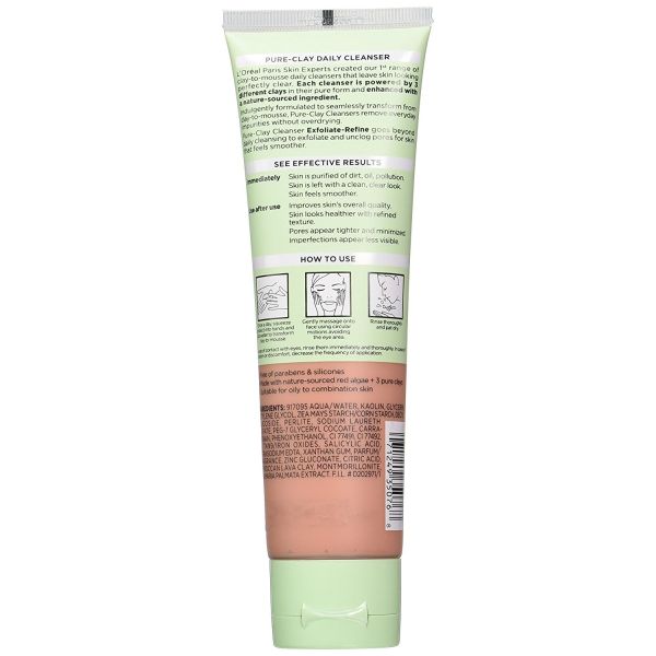 Exfoliez-vous le détergent facial de soins de la peau, argile pur le détergent que facial raffinent des soins de la peau