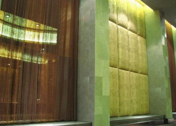 Decorative Metal Mesh Curtains Lightweight For Hotel / Lobby Gold / Gunmetal