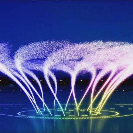 Cercle lumineux rond à LED pour robinet magique, fontaine d'eau dansante et musicale