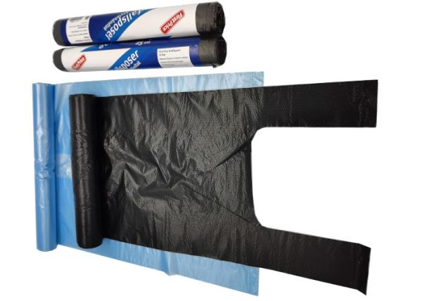 Reusable and Recyclable Supermarket T Shirt Trash Can Bags Singlet Shopping Bags Grocery Vest Carrier Bags on a Roll
