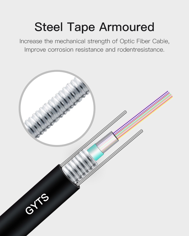 Single Mode G652D Armoured Fibre Optic Cable For Cell Phone Booster