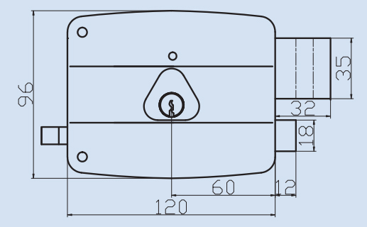 Rim Door Lock Surface Mounted A Grade Iron Simple Installation Compatibility with Strike Plate