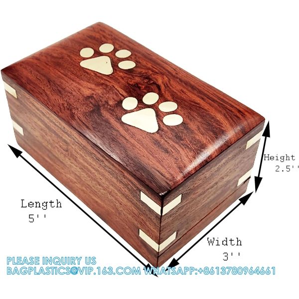 Wooden Urn - Pet Urns For Dogs Ashes, Decorative Wooden Pet Urns For Ashes - Rosewood Cremation Urns For Dogs