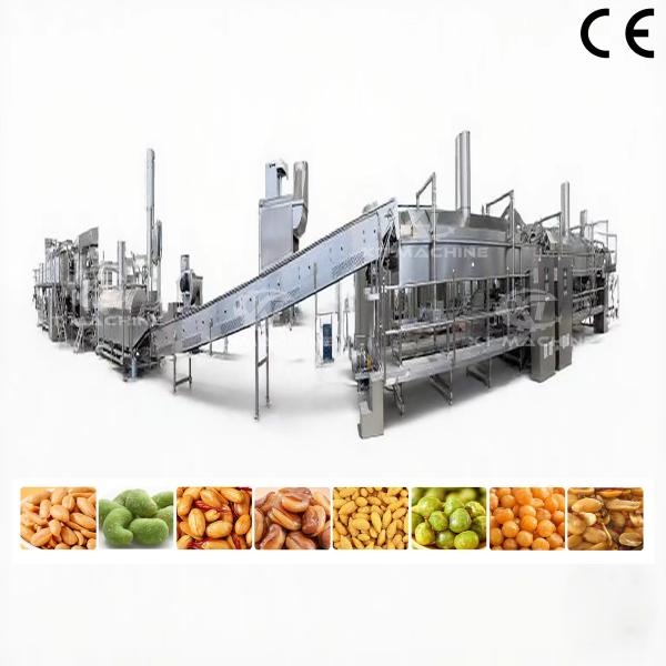 Stainless Steel Continuous Corn Flakes Nuts Peanut Frying Machine With Large Capacity And CE Certification