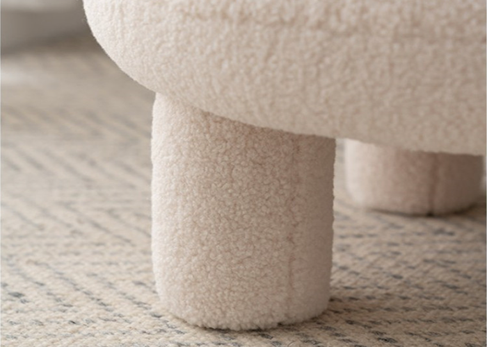 Hotel Modern Upholstered Dining Chairs Wool Fabric Single Seater Lounge