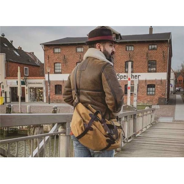 Хаки ретро Weekender плеча навощил вещевые мешки перемещения холста людей