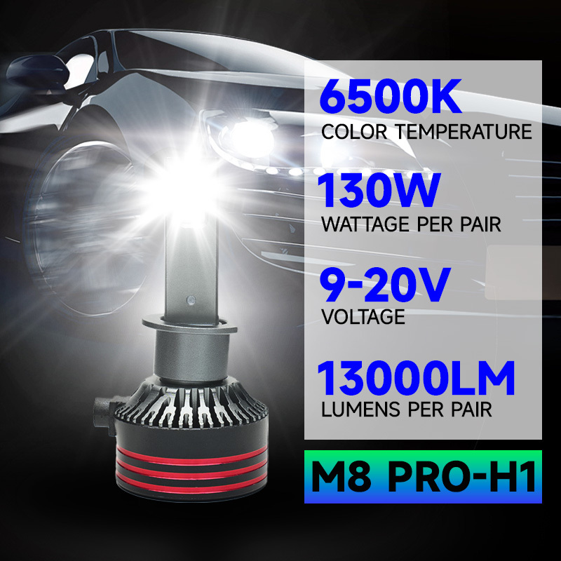 Мастерс M8pro 130W 13000 Люмен 6500K Холодный Белый H1 H7 H11 Фары лампочки