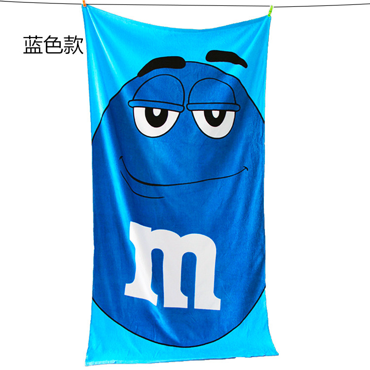 85*160cm（33''*63''）American M&M's Cotton Reactive Print Bath Towel Beach Towel Large Sheet