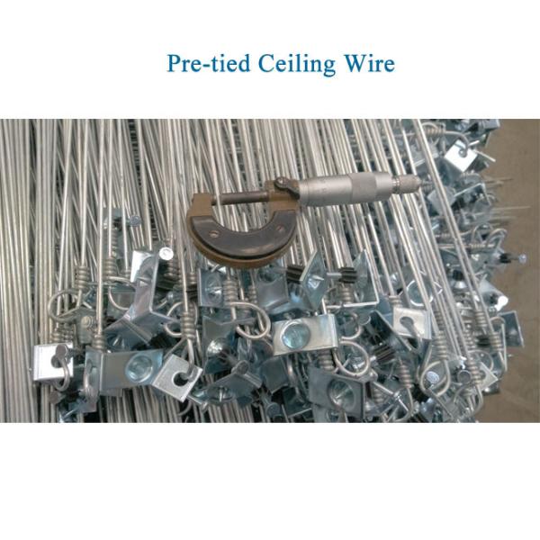 12 Gauge 10 feet Acoustical Pre Tied Ceiling Wire attached a 1-1/4 pin and 90° Clip
