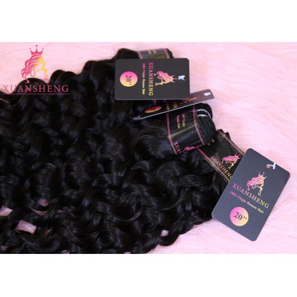 No Shedding Natural Black 30 Inch Italian Wave Human Hair Extension