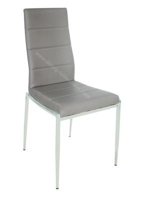 High Glossy Stainless Custom Upholstered Dining Chairs Skin Friendly PU Shell