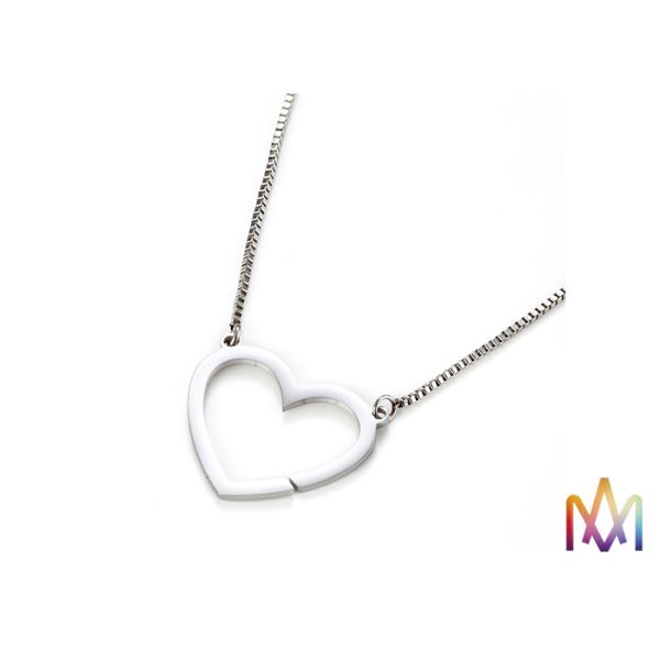 20x25mm Polished SS Personalised Heart Pendant Necklace