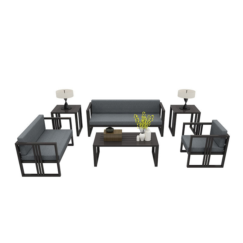 Modern Design Style Waterproof Leather Sofa Set for Metal Garden Furniture Set Design