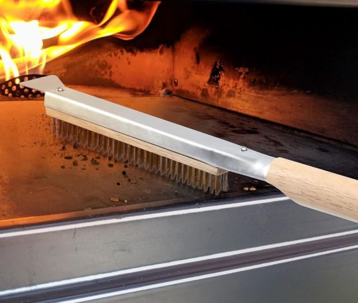 Brosse à pizza en acier inoxydable pour nettoyage de four en pierre extérieure Grill à barbecue Brosse à brosses efficaces pour outils de pizza
