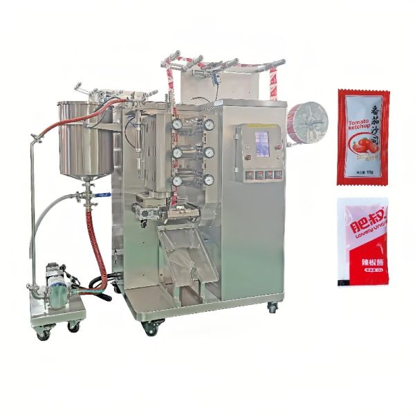 CE Certified Sauce Packing Machine High Speed Continuous Filling And Packaging Machine
