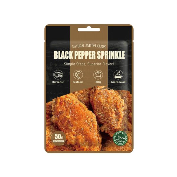 China Factory High Quality Blended Dried Black Pepper Fried Chicken Seasoning Powder 1kg/Bag Black Pepper Sprinkle