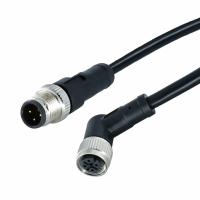 Un cable connecteur imperméable femelle codé du mâle M12 3 Pin Connector Straight Angle Outdoor