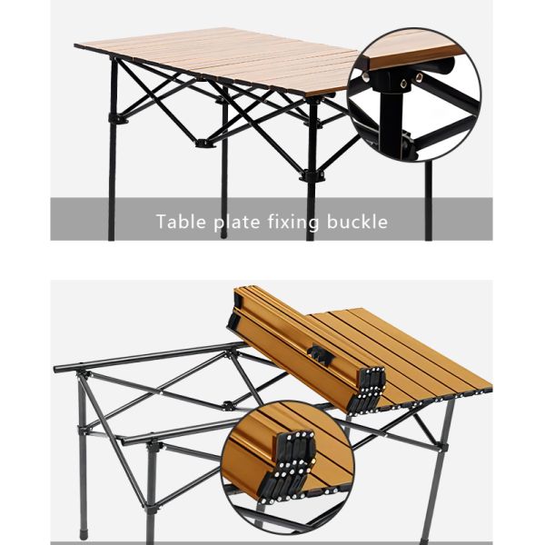 Adjustable Height Aluminum Camping Table 43-64cm 30kg Load