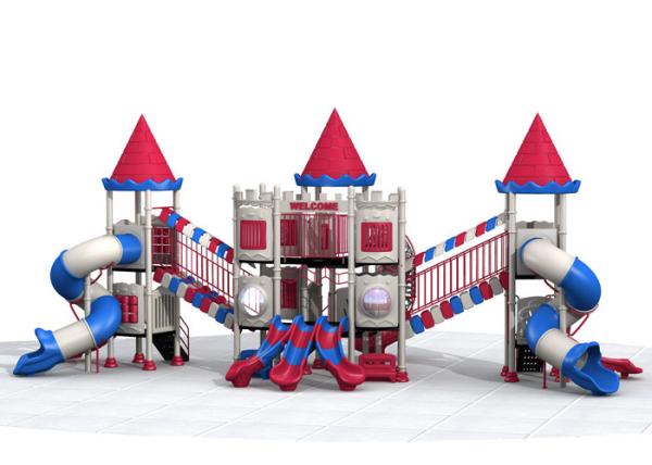 Business District Kids Outdoor Playground Equipment Amusement Facility Small Footprint