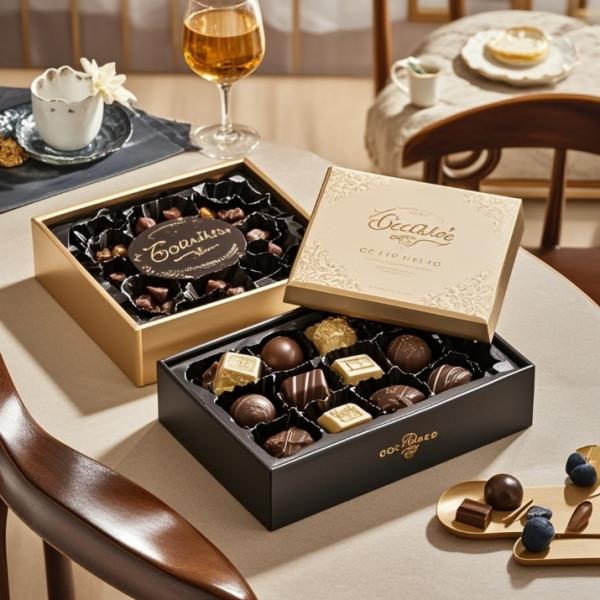 Wholesale Customized Luxury logo Chocolate Packaging Box Chocolate Gift Box with Ribbon