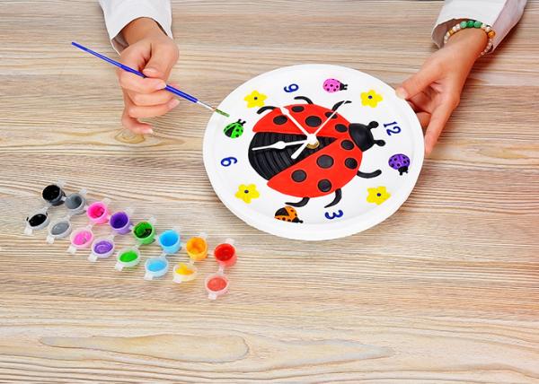 Children's Arts And Crafts Toys DIY Assemble Plaster Clock Lovely Ladybug Design