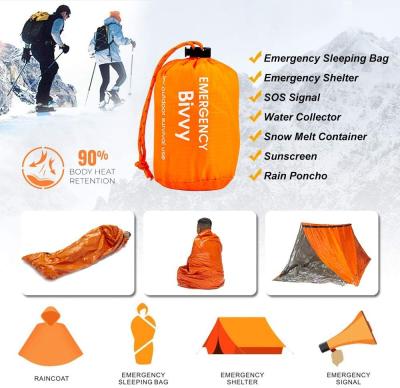 Sac de couchage étanche pour les urgences Gardez chaud Sac de survie pour les urgences Couverture pour les urgences
