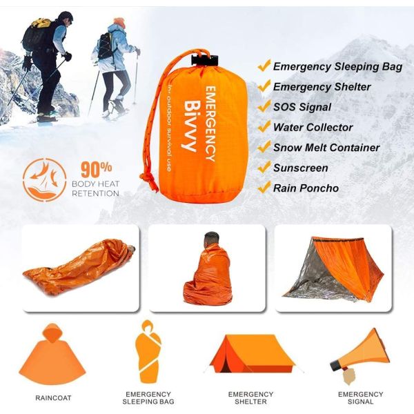 Waterproof Emergency Sleeping Bag Keep Warming Survival Bag Emergency Blanket Emergency Survival Supplies