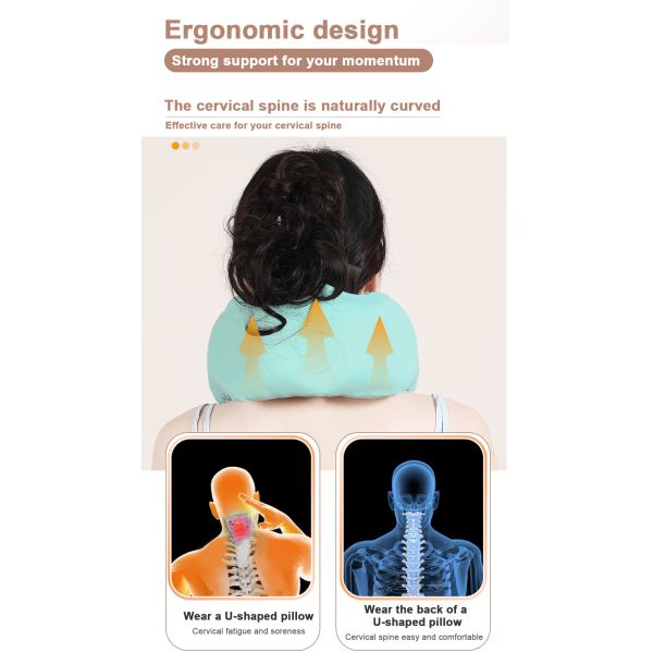Lightweight Air Inflatable Travel Neck Pillow with Customized Color and Storage Box