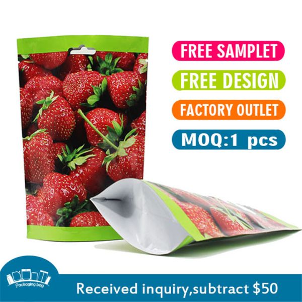 Snacks Mylar Aluminum Foil Bags SGS ziplockk Bag Moisture Proof