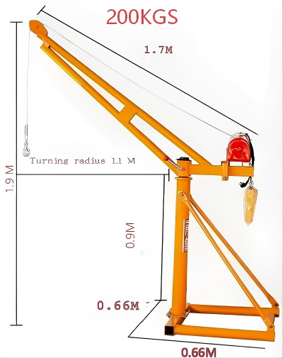 Fixed Mini Electric Hoist Crane Construction Roof Small Lift Crane With Efficient Motor