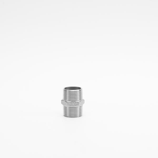 F316 F316L F304L Stainless Steel Screwed Pipe Fittings BSPT Stainless Steel Hex Nipple