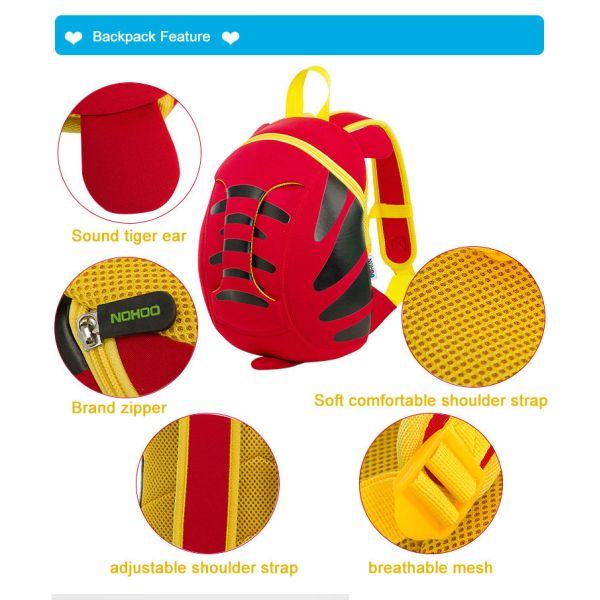 Tiger Design Kids Toddler Backpack For Camping Waterproof 27*21*12cm