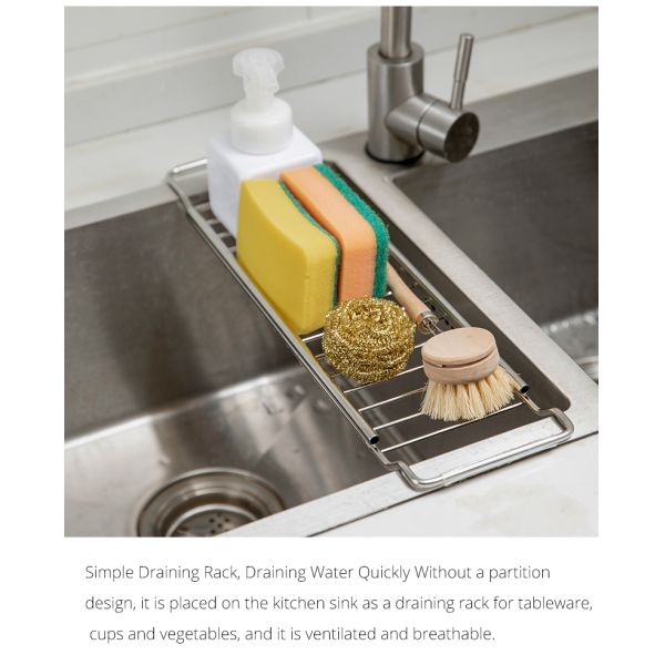 Держатель блюд губки мыла хранения шкафа стока шкафа кухонной раковины Ss 304 телескопичный